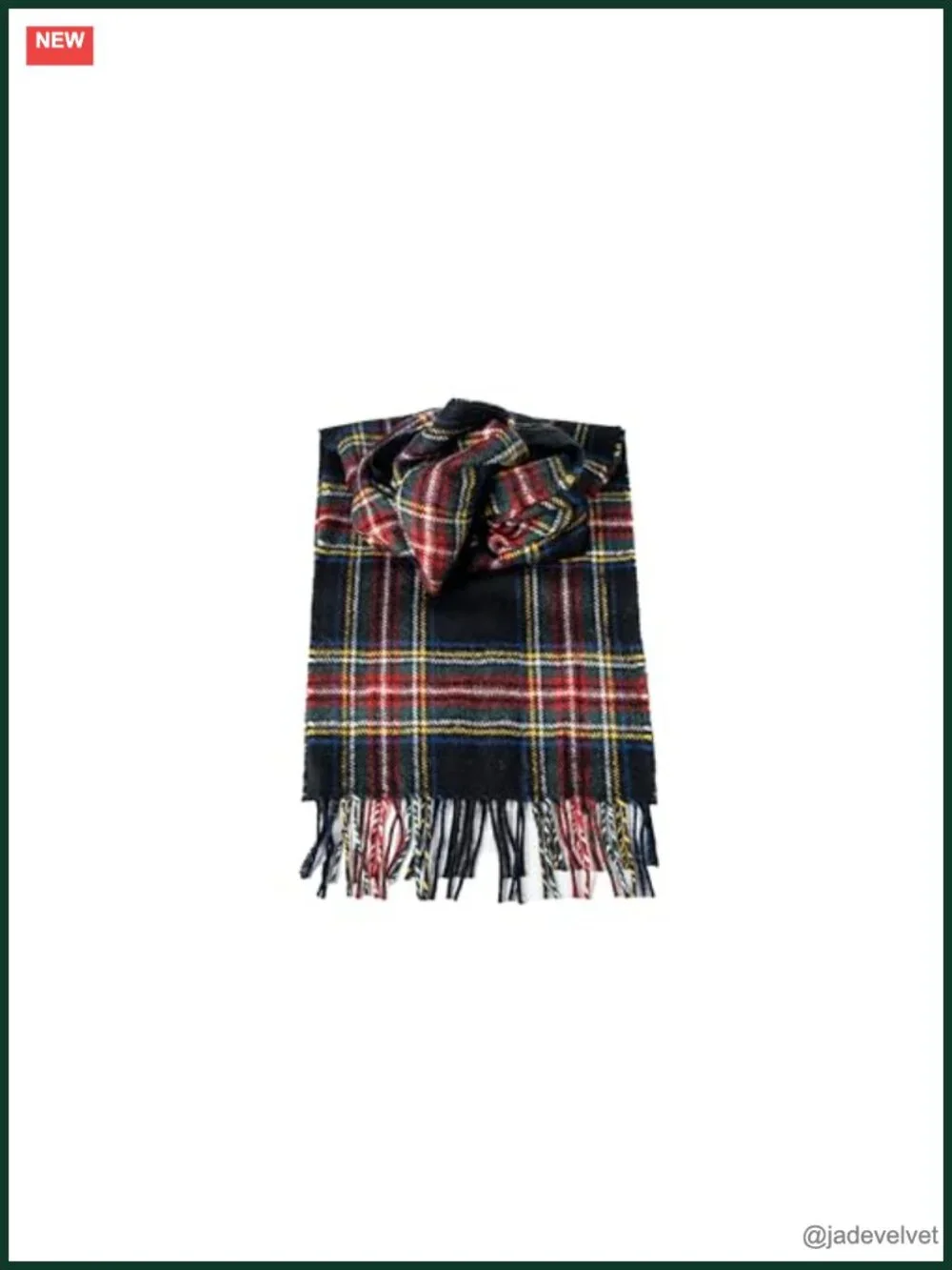 100% Lambswool Tartan Plaid Winter Scarf, Unisex Fashion Scarf